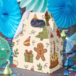 Cheerful Christmas Doodle Pattern Bedankdoosjes