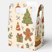 Cheerful Christmas Doodle Pattern Bedankdoosjes (Geopend)