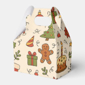 Cheerful Christmas Doodle Pattern Bedankdoosjes (Voorkant Zijde)