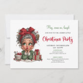 Cheerful Christmas Grandma Comic Party Invitation (Devant)