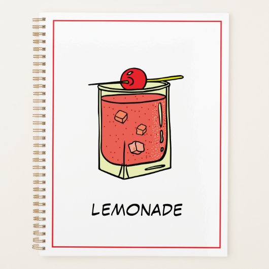 Cheerful Cute Modern Fresh Coctail Pink Planner (Voorkant)