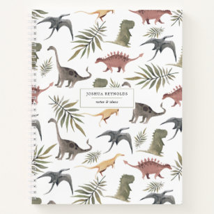 Cheerful Dinosaur Pattern Personalized Journal Notitieboek