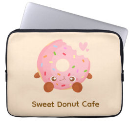 Cheerful Donut With Sprinkles Laptop Sleeve