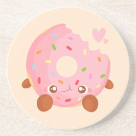 Cheerful Donut With Sprinkles Zandsteen Onderzetter