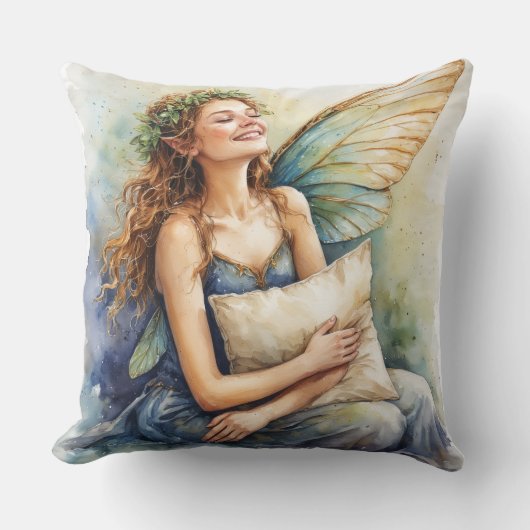 Cheerful Dream Fairy with Pillow Kussen (Voorkant)