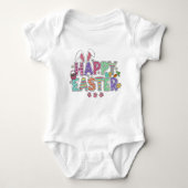 Cheerful Easter Artwork with Bunny Ears Romper (Voorkant)