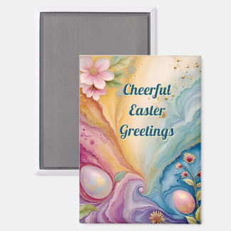 ~ CHEERFUL EASTER GREETINGS ~  Magnet Magneet
