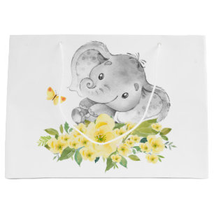 Cheerful Elephant Baby shower Gift Bag Groot Cadeauzakje