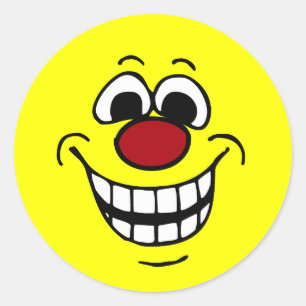 Cheerful Face Grumpey Ronde Sticker