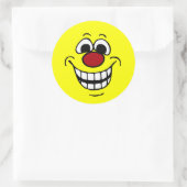 Cheerful Face Grumpey Ronde Sticker (Tas)