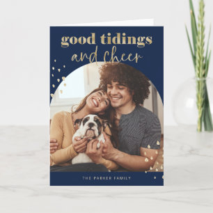 Cheerful Faux Gold Eerste kerstdag fotograaf Feestdagen Kaart