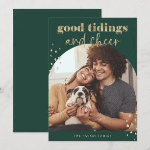 Cheerful Faux Gold Eerste kerstdag fotograaf Feestdagenkaart