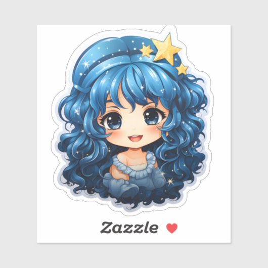 Cheerful Festive Blue Christmas Sticker (Feuille)