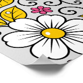 Cheerful Floral Pattern with Bold Outlines Poster (Hoek)