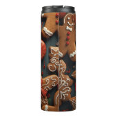 Cheerful Gingerbread Cookie Grid Thermosbeker (Achterkant)