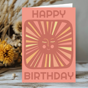 Cheerful Glow Sun HAPPY BIRTHDAY Gepersonaliseerd  Kaart
