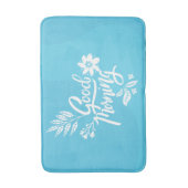 Cheerful Good Morning Typografie Bright Blue Badmat (Voorkant Verticaal)