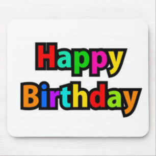 Cheerful Happy Birthday-tekst Muismat
