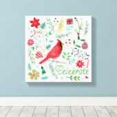 Cheerful Holiday - Celebrate Canvas Afdruk (Insitu (Houten vloer))