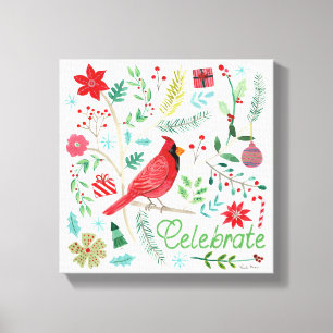 Cheerful Holiday - Celebrate Canvas Afdruk