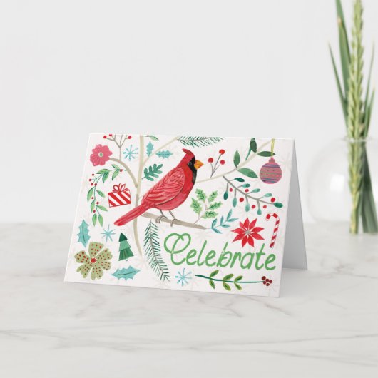 Cheerful Holiday - Celebrate Feestdagen Kaart (Voorkant)