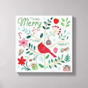 Cheerful Holiday - Merry Canvas Afdruk
