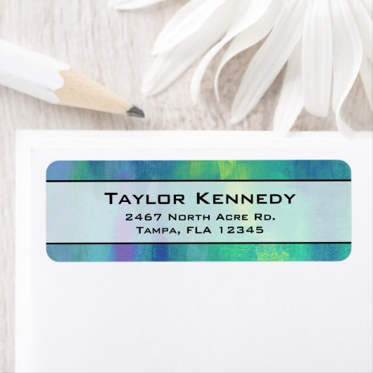 Cheerful Impressionist Abstract in Groen en Blauw Etiket (Insitu)