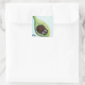 Cheerful Ladybug Vierkante Sticker (Tas)