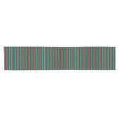 Cheerful Multicolored Stripe Pattern Korte Tafelloper (Horizontaal)