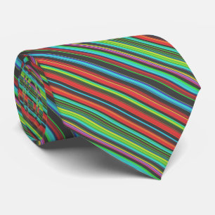 Cheerful Multicolored Stripe Pattern Stropdas