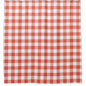Cheerful Oranje and White Gingham Pattern Douchegordijn (Voorkant)