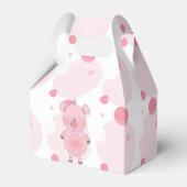 Cheerful Pink Pig Cartoon Bedankdoosjes (Achterkant)
