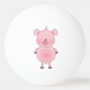 Cheerful Pink Pig Cartoon Pingpongballen