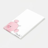 Cheerful Pink Pig Cartoon Post-it® Notes (Schuin)