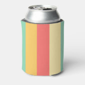 Cheerful Pink Yellow Green Blue Stripes Blikjeskoeler (Blikje Achterkant)