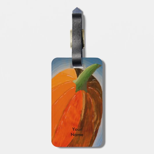 Cheerful Pumpkin Bagagelabel (Achterkant verticaal)