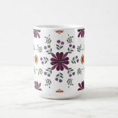Cheerful Purple and Yellow Floral Folk Art Mug (Centre)