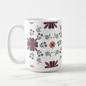 Cheerful Purple and Yellow Floral Folk Art Mug (Gauche)