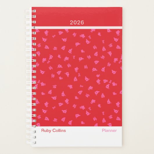 Cheerful Red Floral Modern Planner (Voorkant)