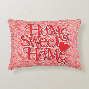 Cheerful Red Home Sweet Home Sierkussen Accent Kussen