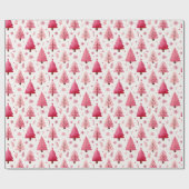 Cheerful Red & Pink Tree Illustration Cadeaupapier (Vlak)