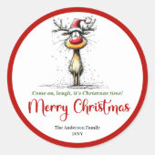 Cheerful reindeer whimsical festive sticker art (Devant)