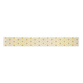 Cheerful Retro Daisies White en Mustard Yellow Lint (Voorkant)