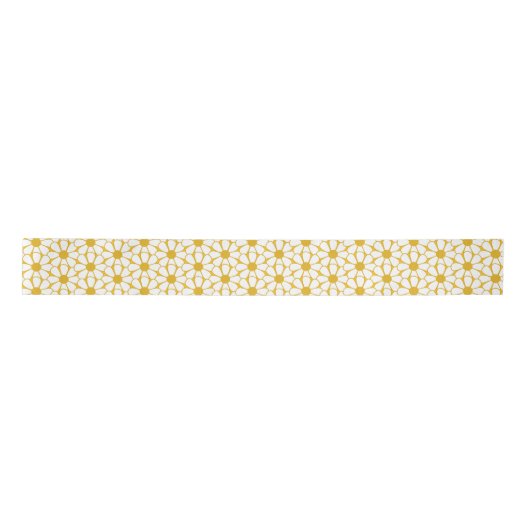 Cheerful Retro Daisies White en Mustard Yellow Lint (Voorkant)