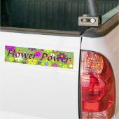 Cheerful Retro Flower Power Floral Designer Bumpersticker (Op Truck)