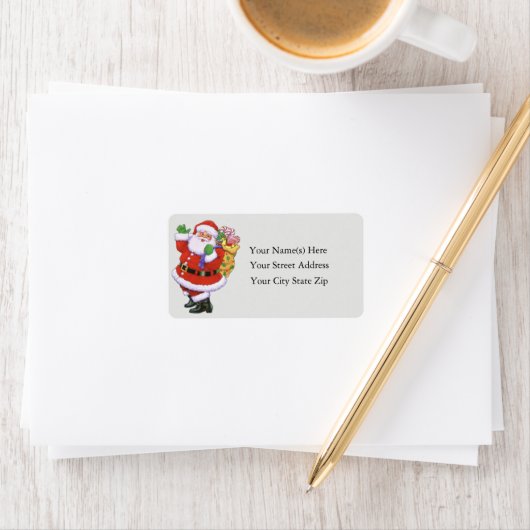 Cheerful Santa Address Label (Insitu)