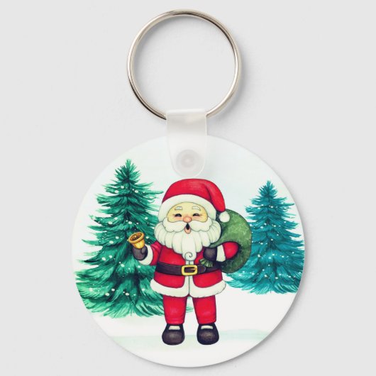 Cheerful Santa Claus Sleutelhanger (Voorkant)