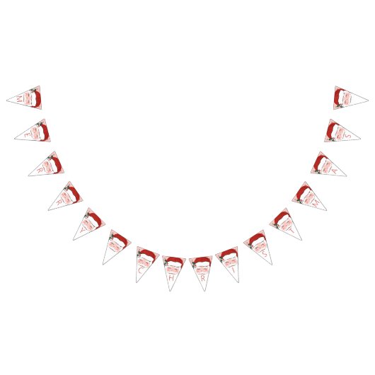 Cheerful Santa Face-kerstballetjes Vlaggetjes (Alle)