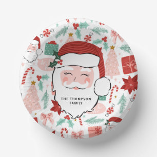 Cheerful Santa Face   kerstpapier Bowls Papieren Kommen