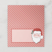 Cheerful Santa Face | Roze en rode streep (Buitenkant ongevouwen)